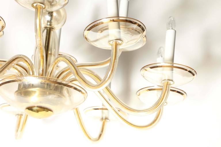 Classical 1950s Murano Warm Transparent TwelveArm Candlestick