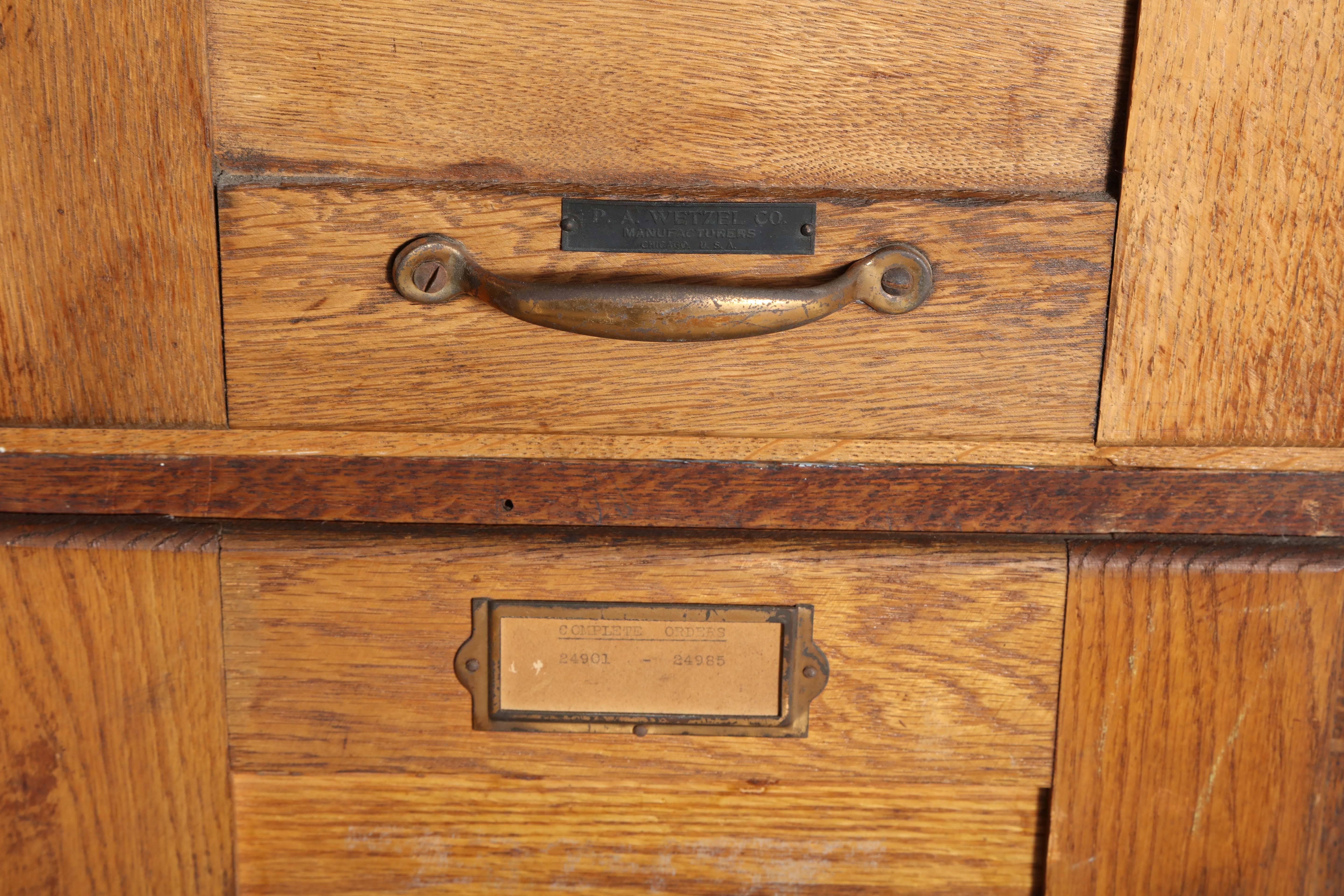 Early 20th Century Four Stack Oak File Boxes In Good Condition In Bainbridge, NY