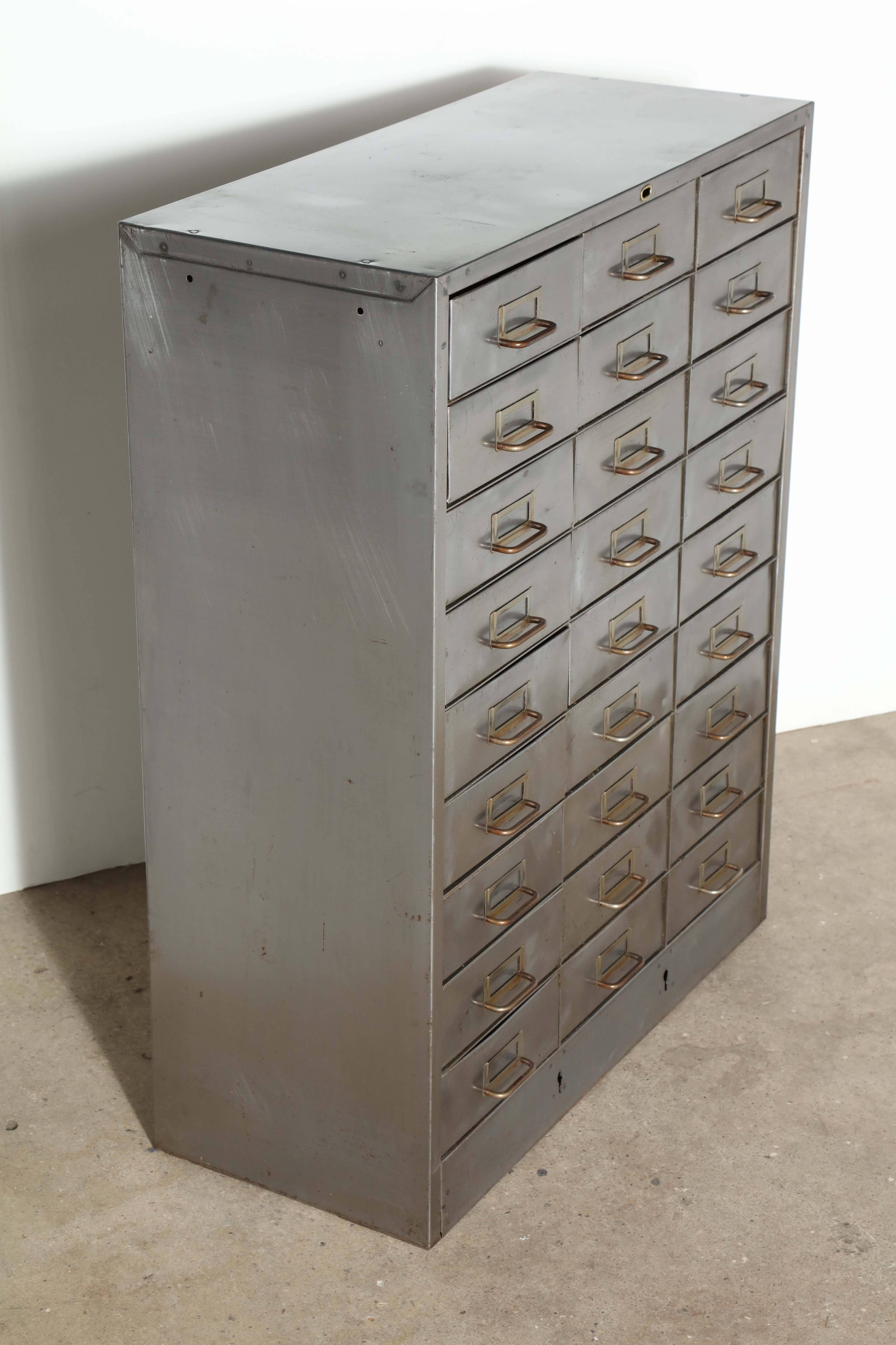 Brass Early 20th Century 27 Drawer Industrial Apothecary