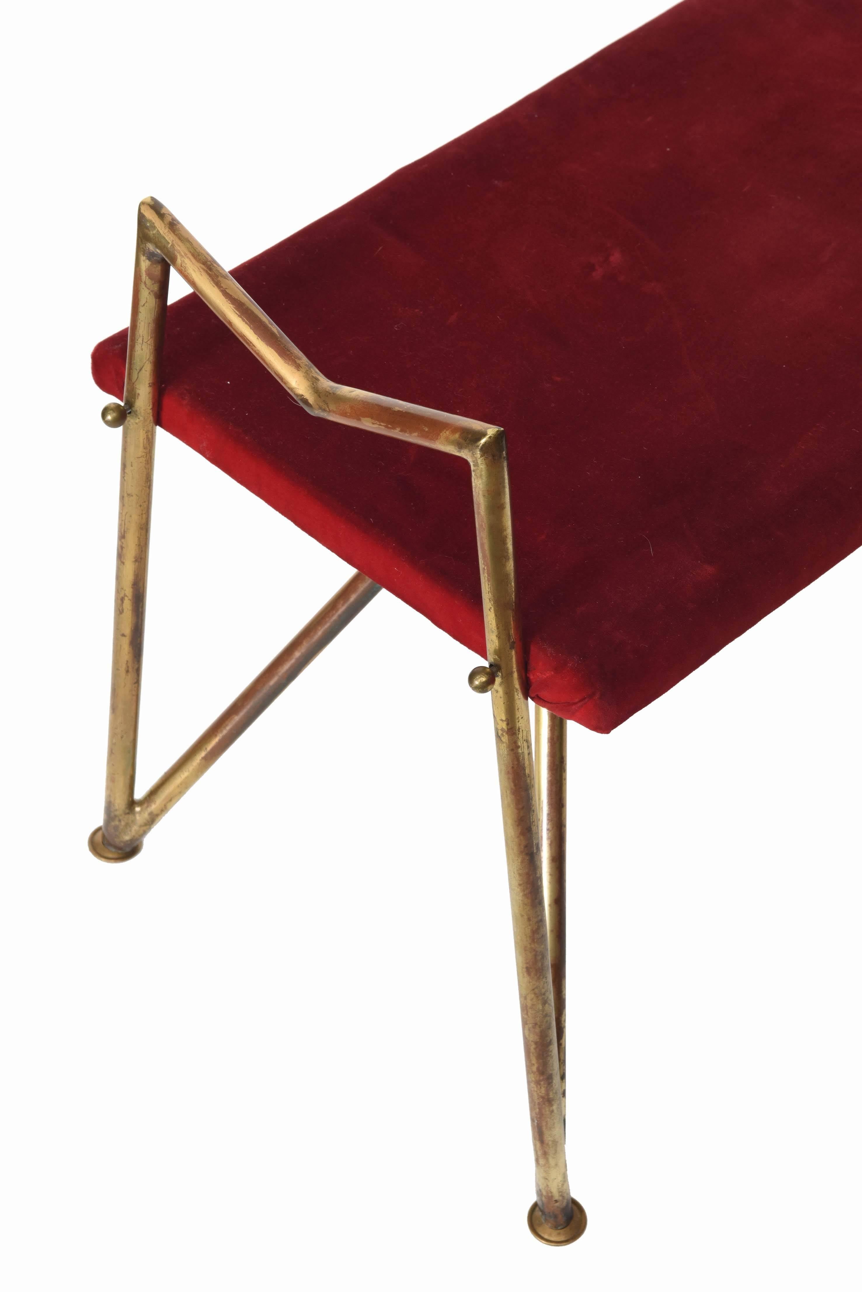 Geometric Brass Bench In Good Condition In Milan, IT