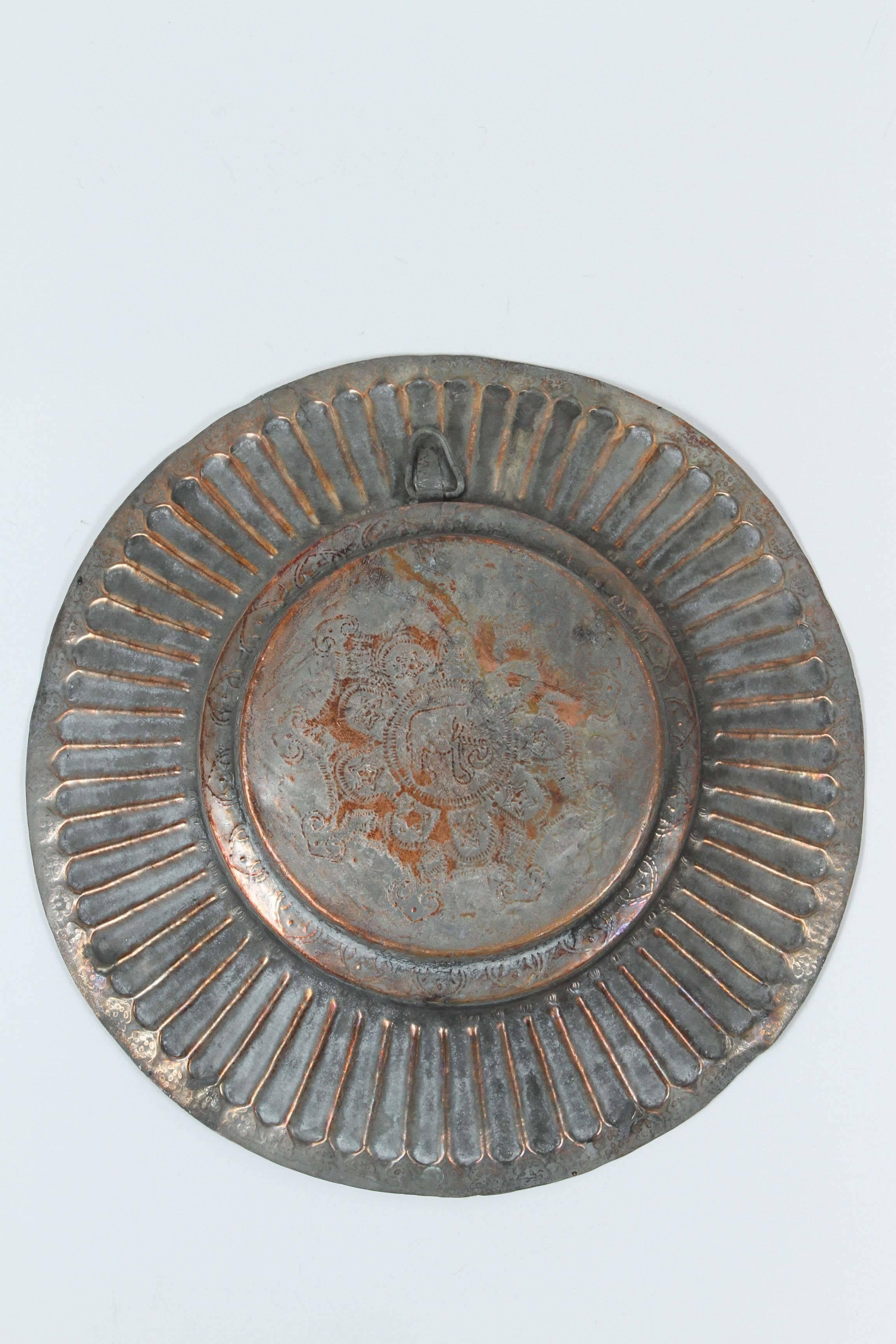 Pair of Tinned Copper Rajasthani Hanging Metal Bowls 1