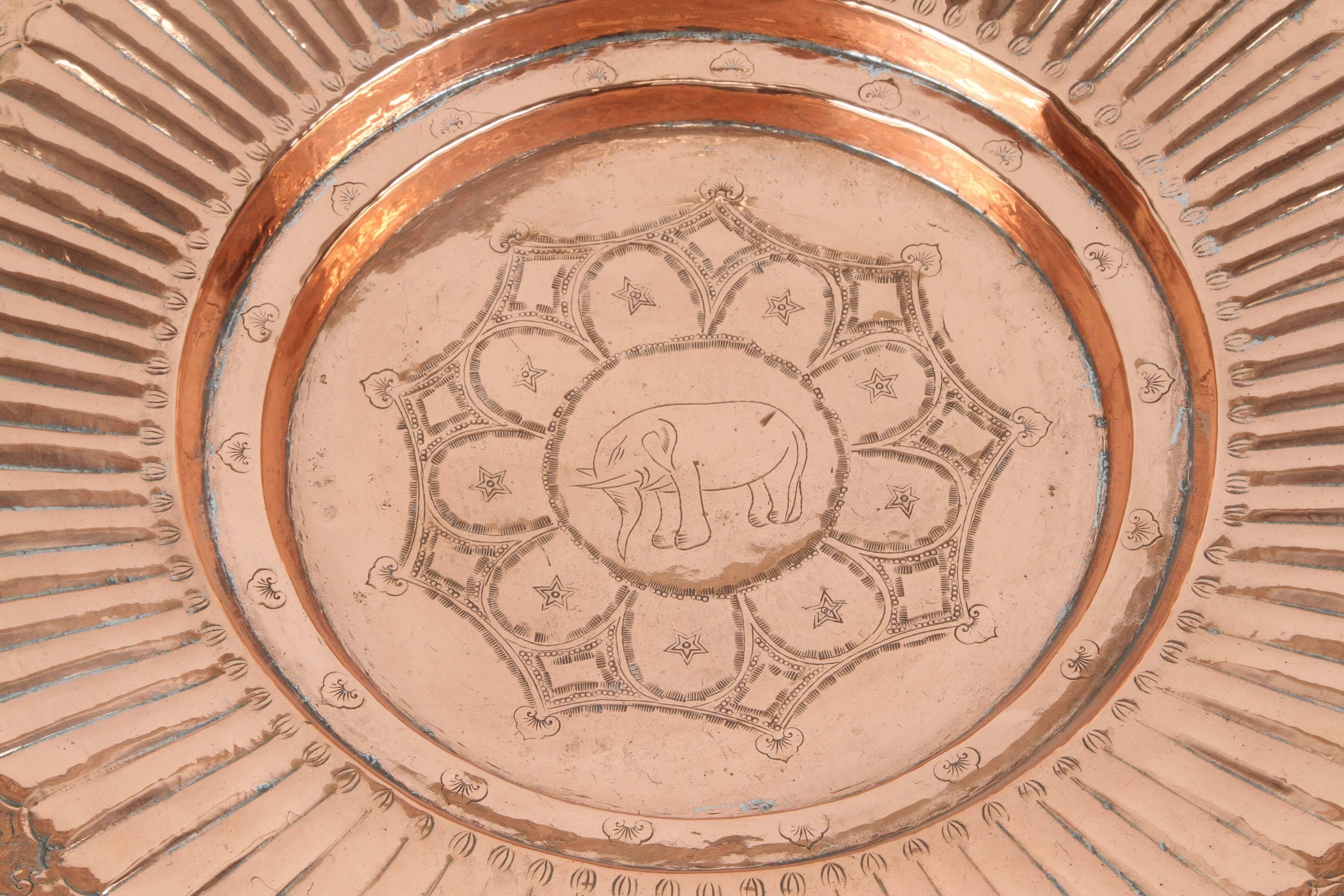 round copper tray