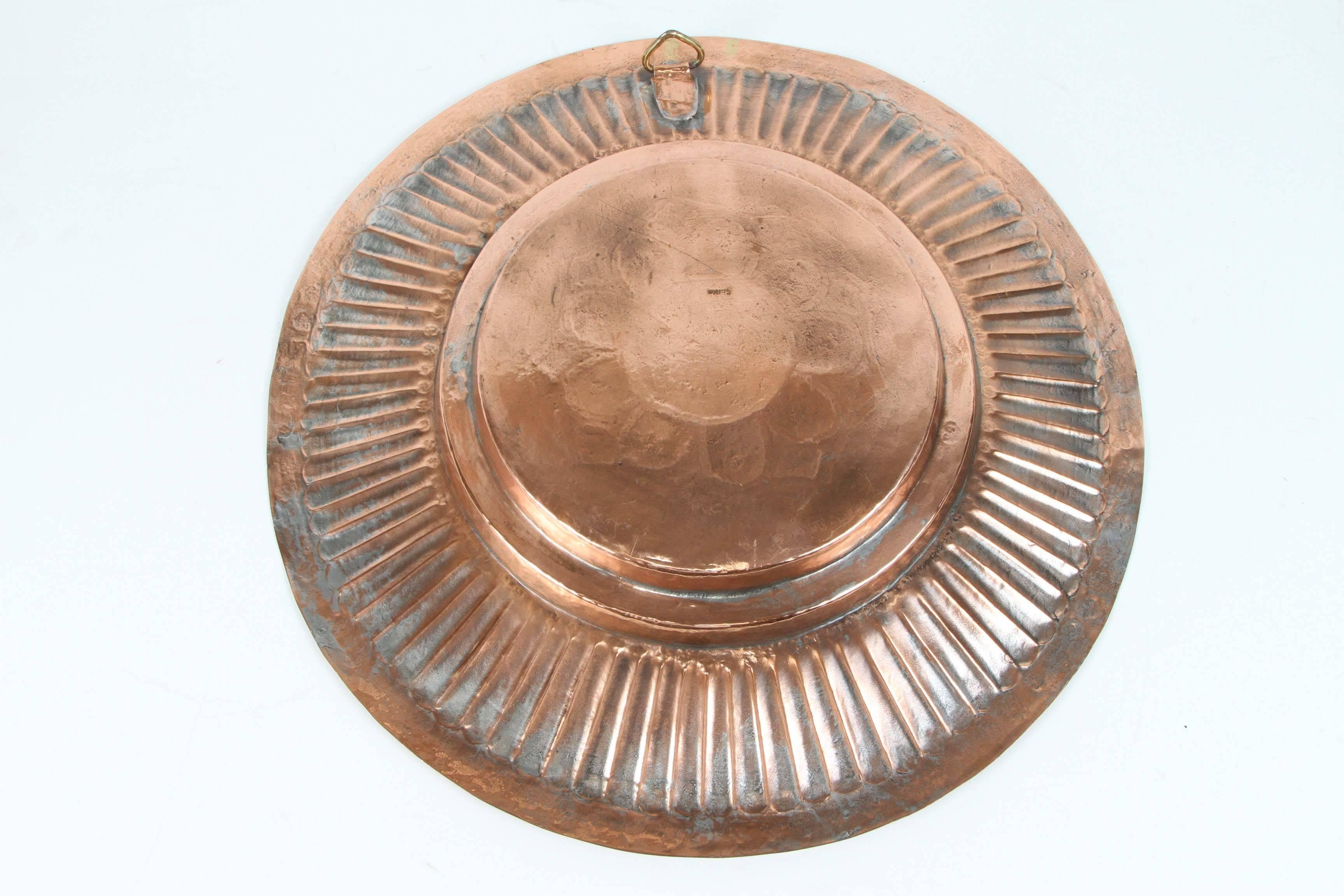 Hanging Round Copper Asian Metal Bowl 1
