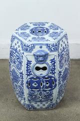 Pair of Blue and White Chine Ceramic Garden Stools