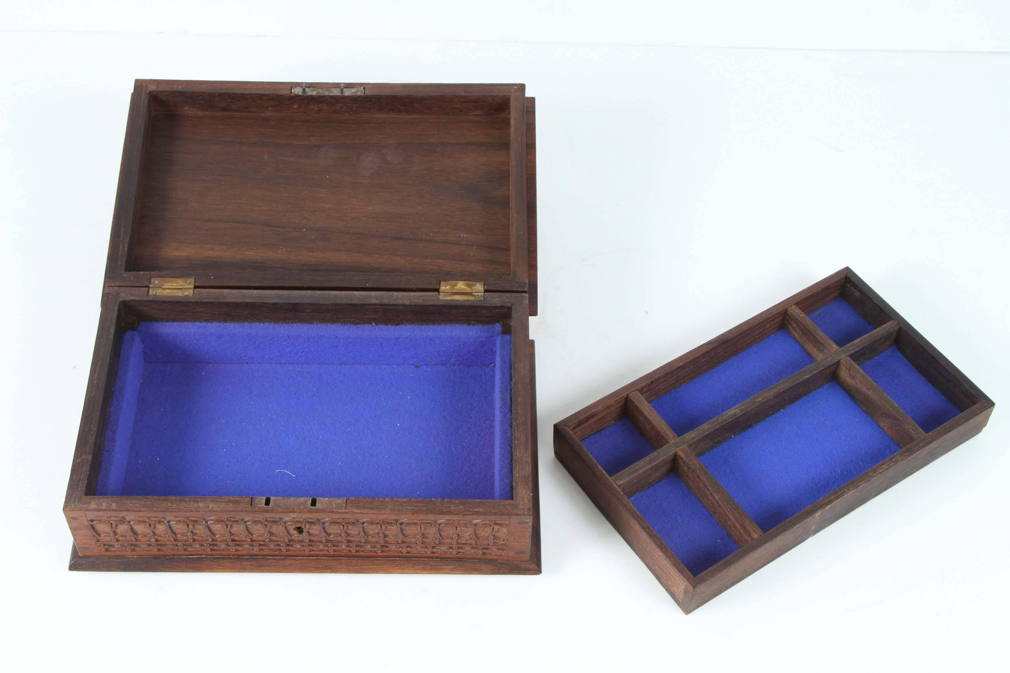Handcrafted Anglo Indian Jewelry Box In Good Condition In North Hollywood, CA
