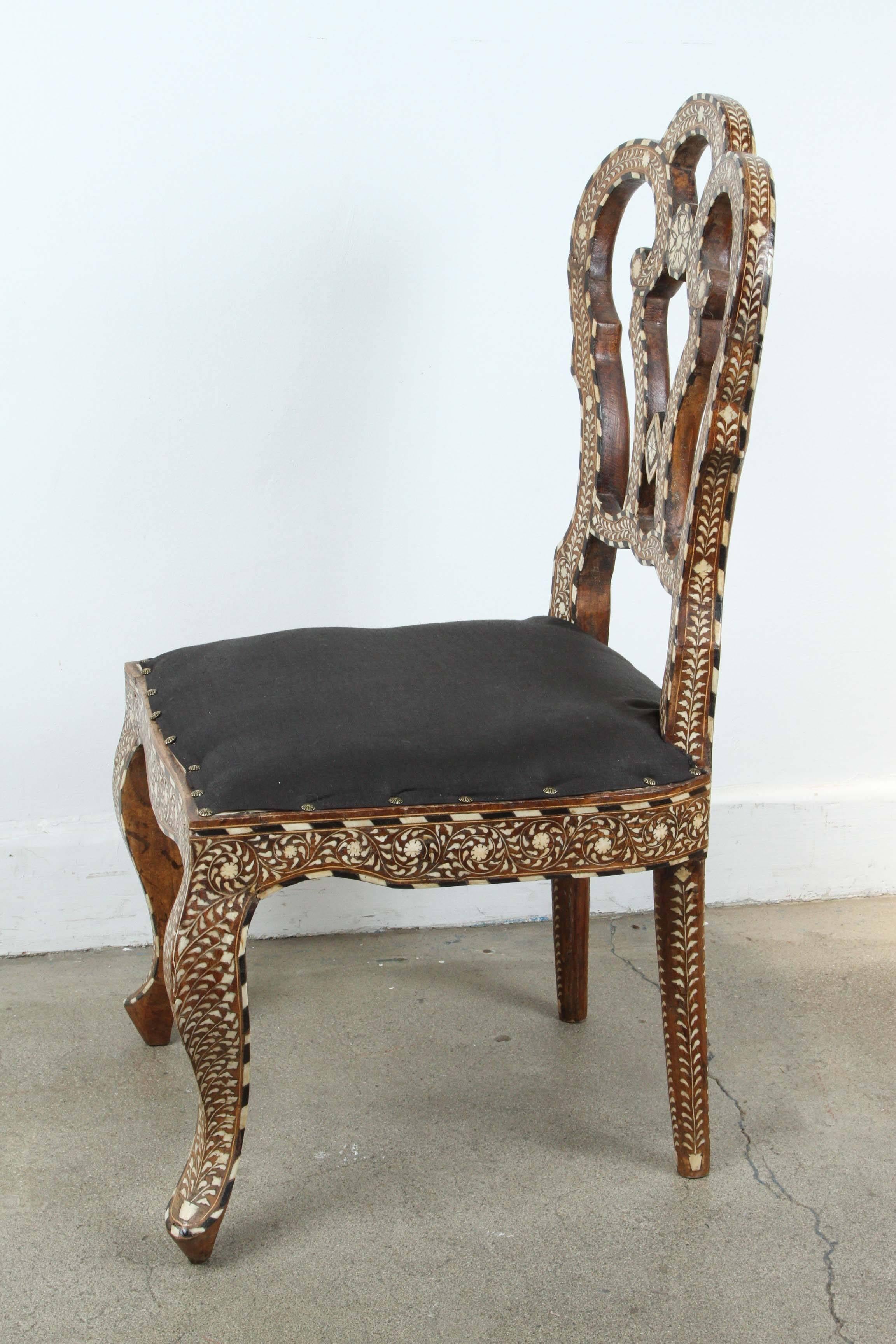 19th Century Anglo-Indian Bone-Inlaid Side Chair 1