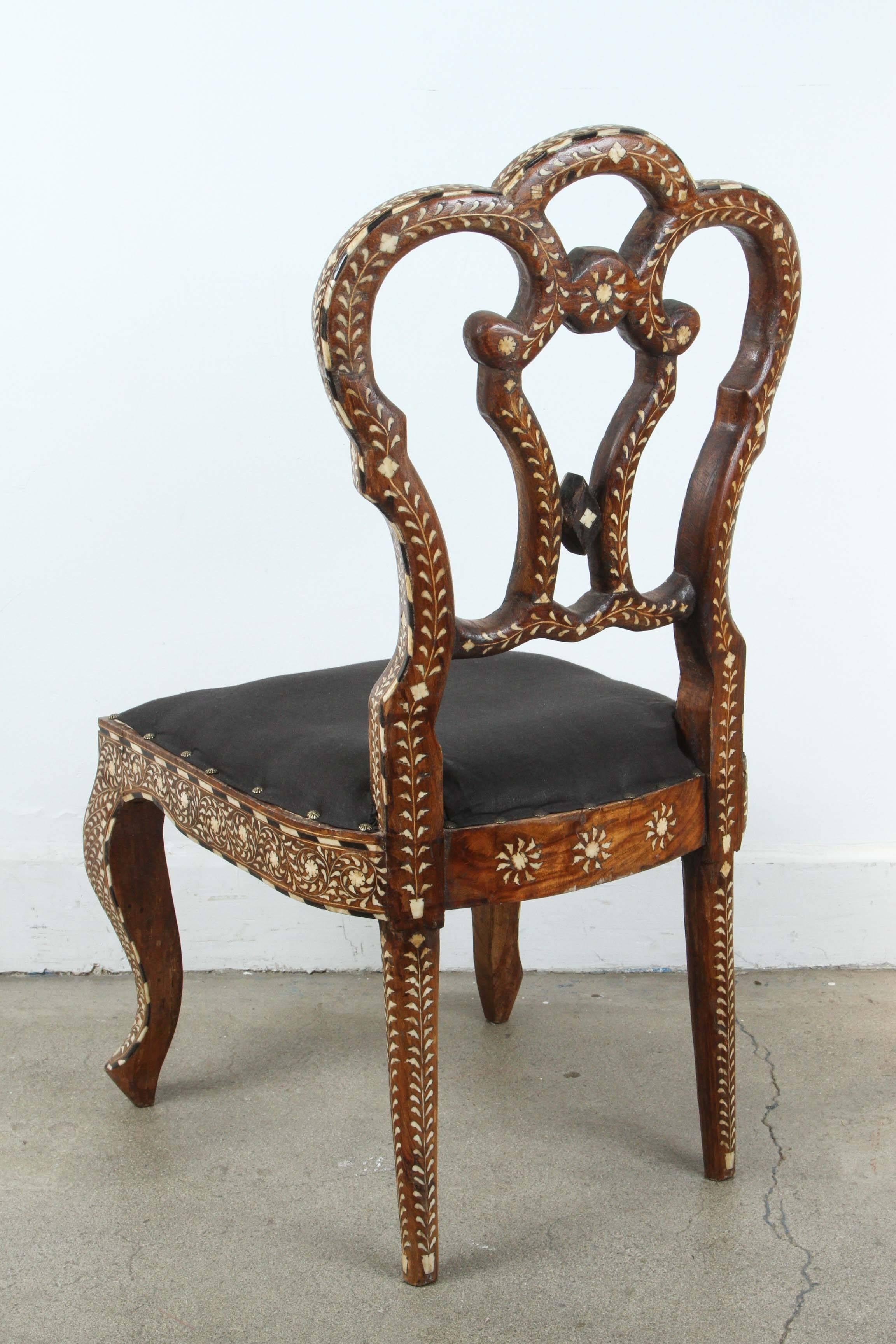 19th Century Anglo-Indian Bone-Inlaid Side Chair 2