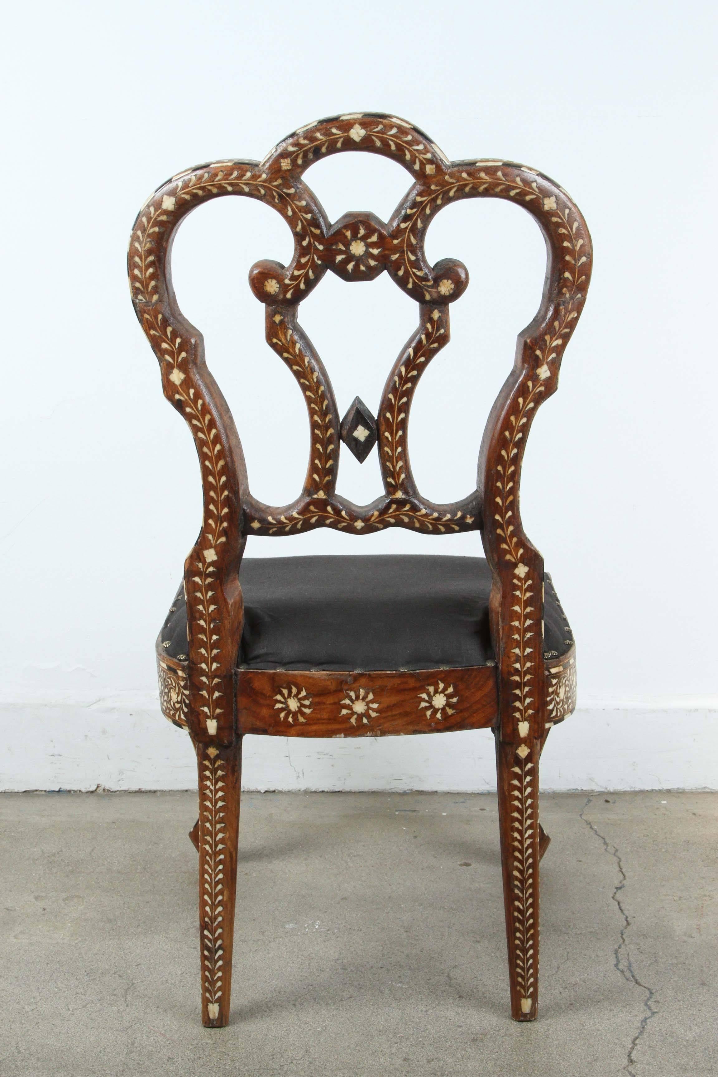 19th Century Anglo-Indian Bone-Inlaid Side Chair 3