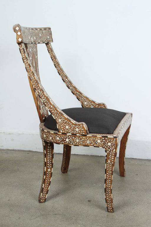 19th Century Anglo-Indian Bone Inlay Side Chair at 1stDibs