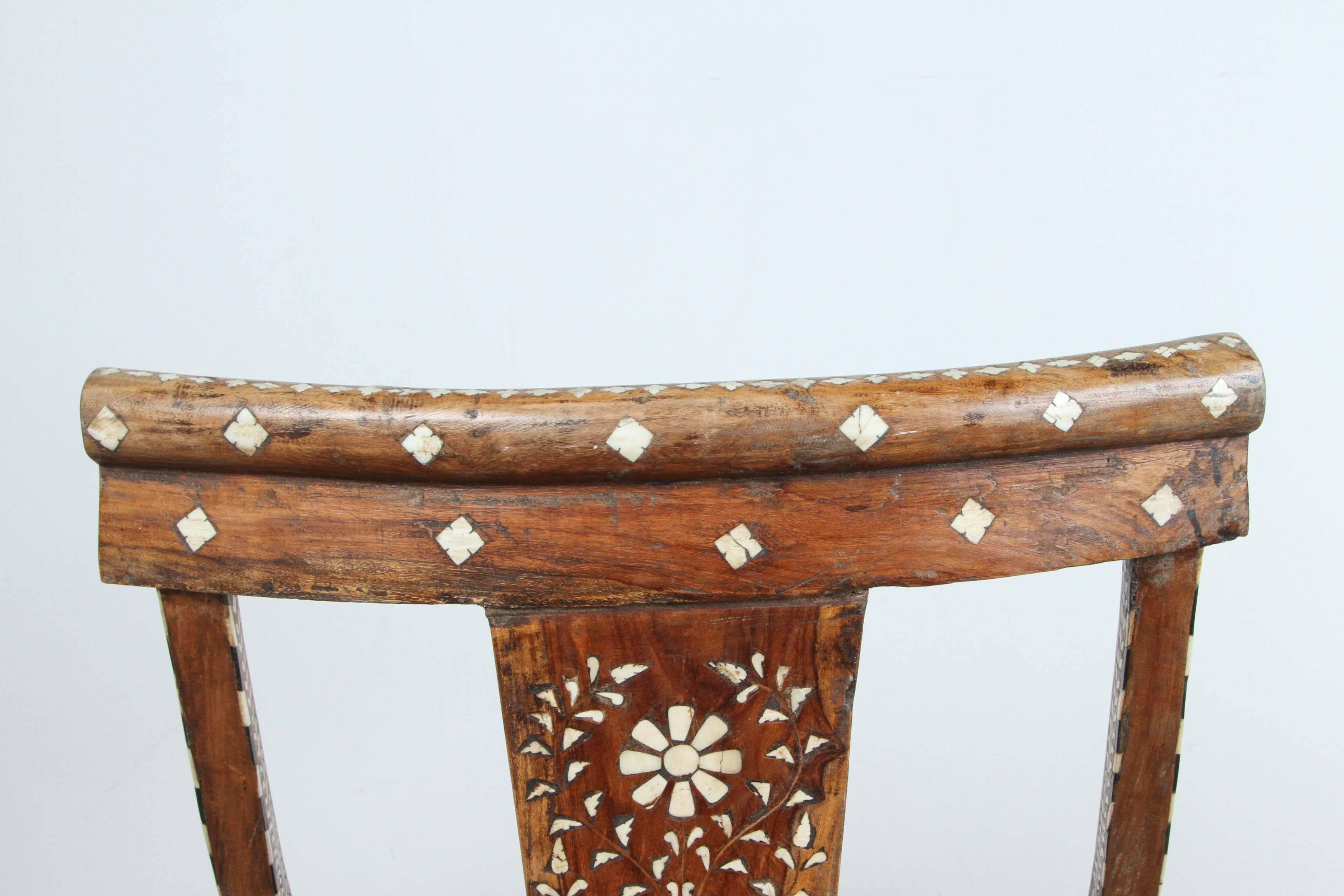 19th Century Anglo-Indian Bone Inlay Side Chair 1