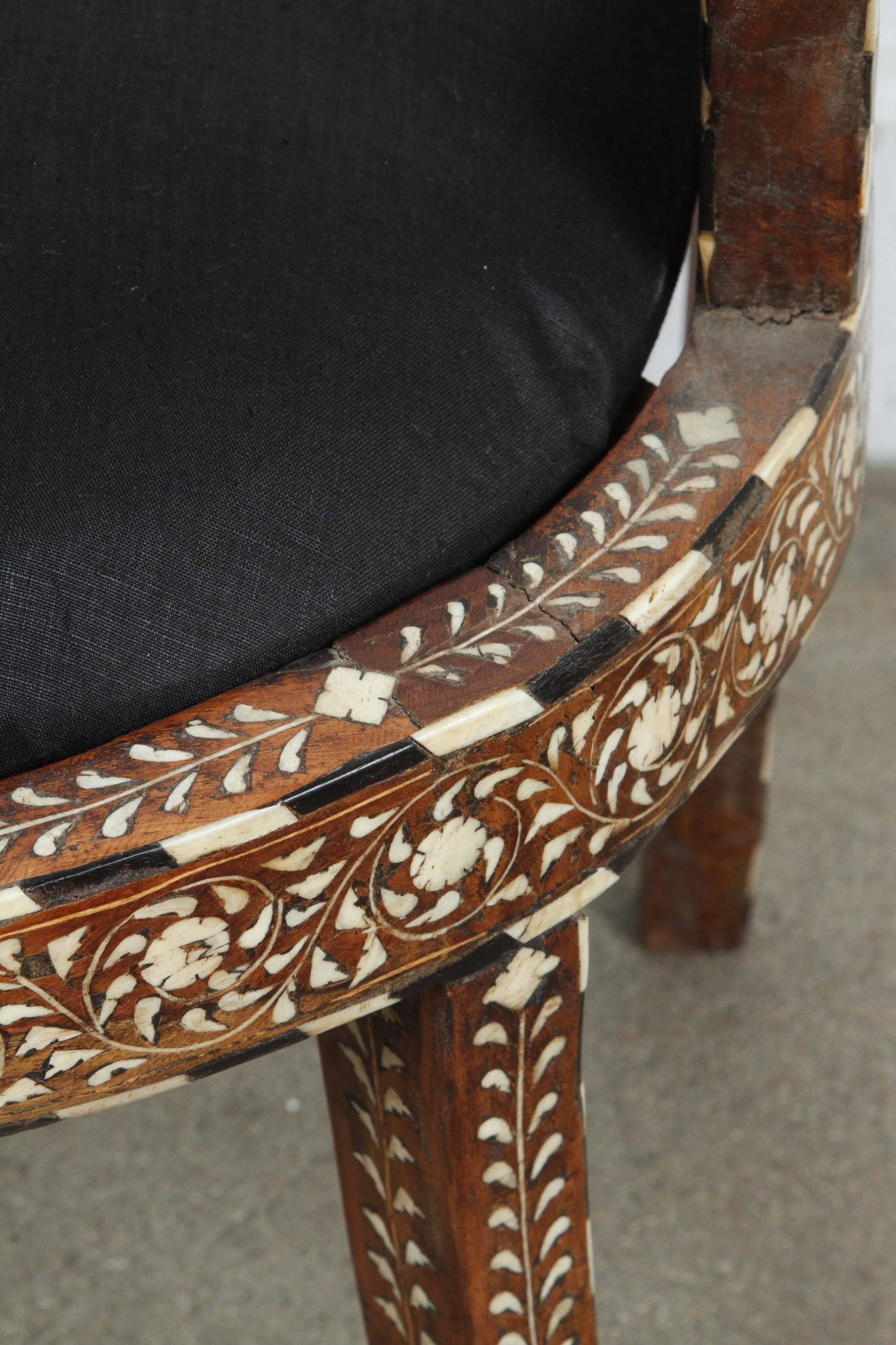 19th Century Anglo-Indian Bone Inlay Side Chair 2