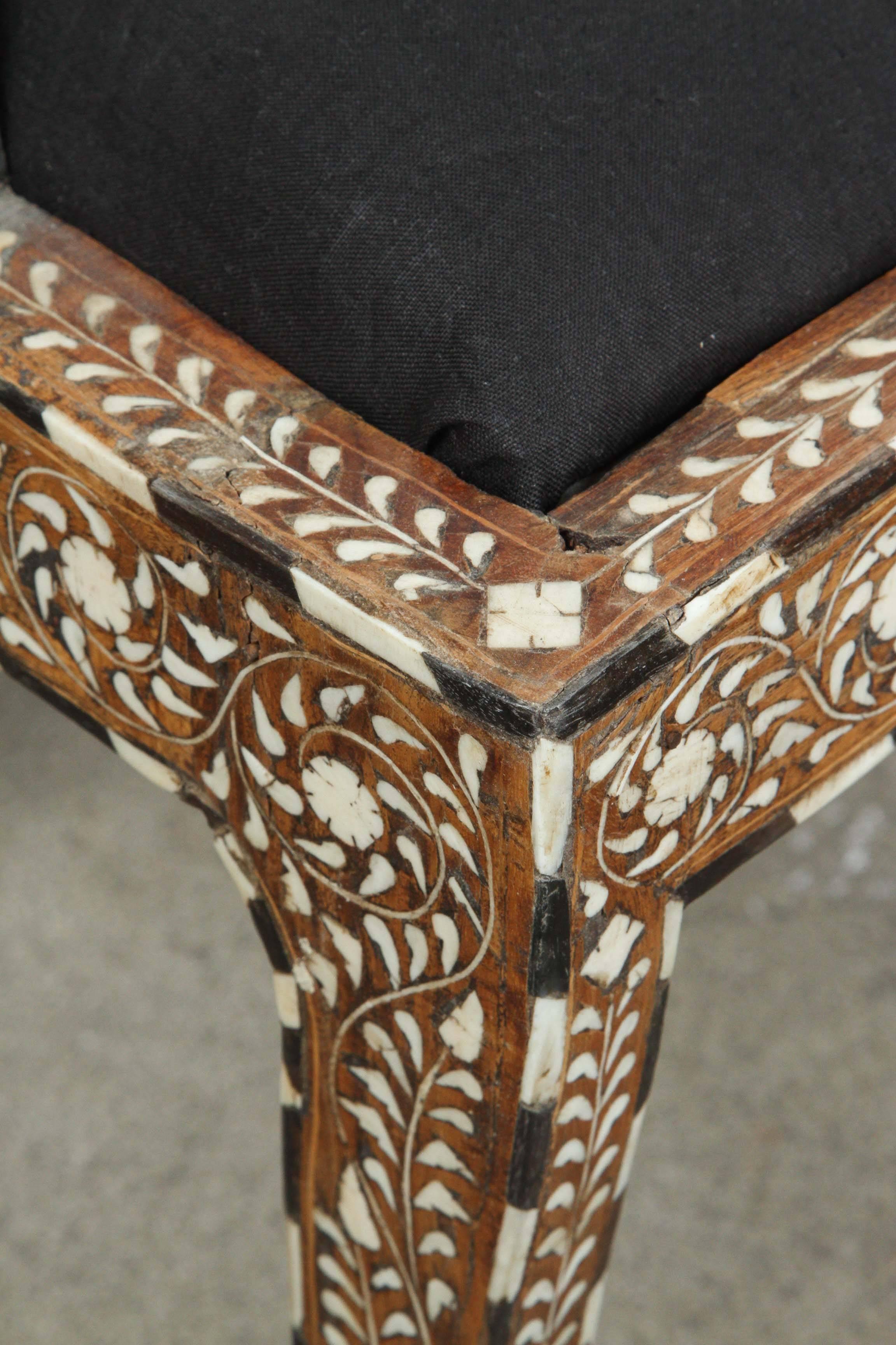 19th Century Anglo-Indian Bone Inlay Side Chair 3