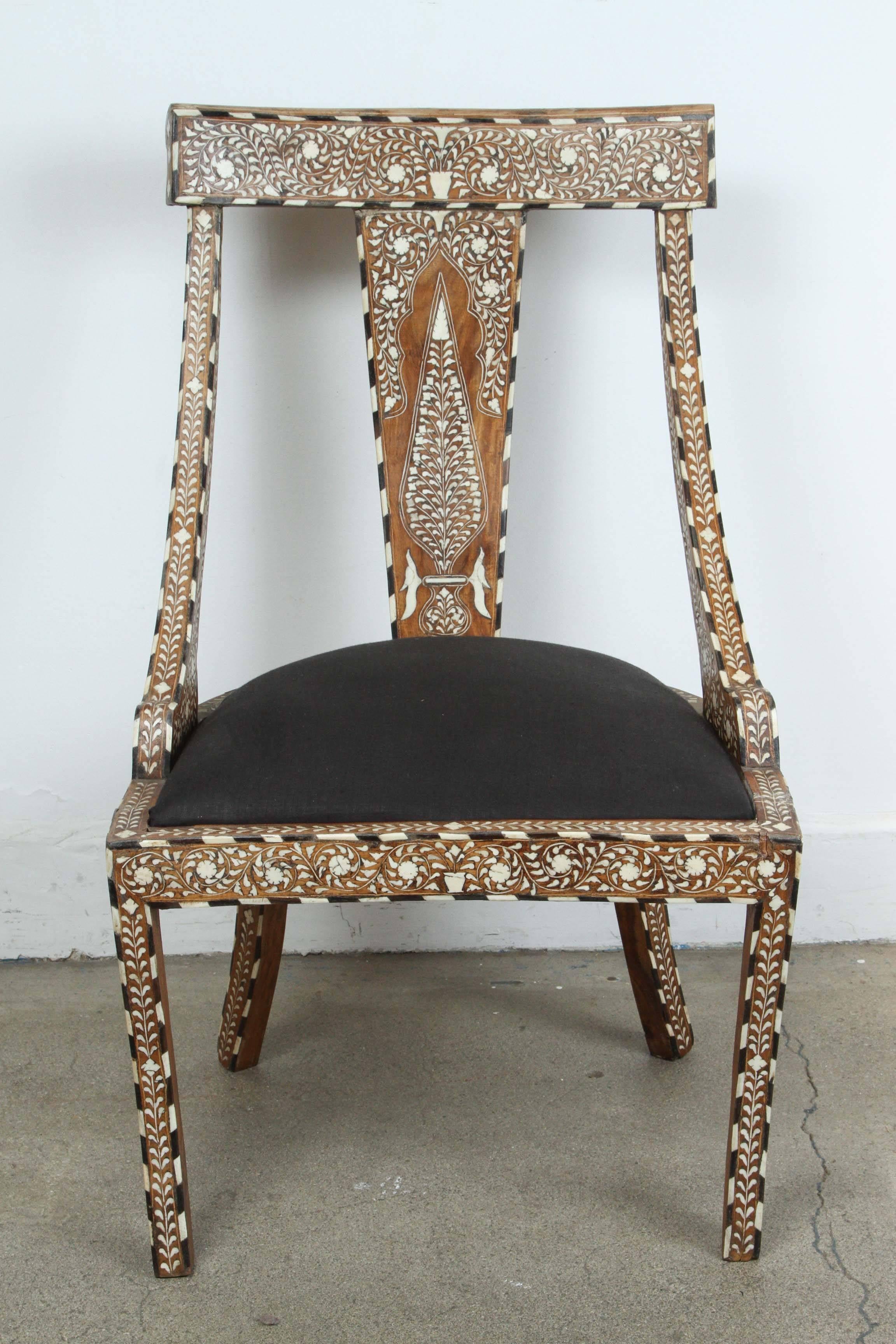 19th Century Anglo-Indian Bone Inlay Side Chair 5