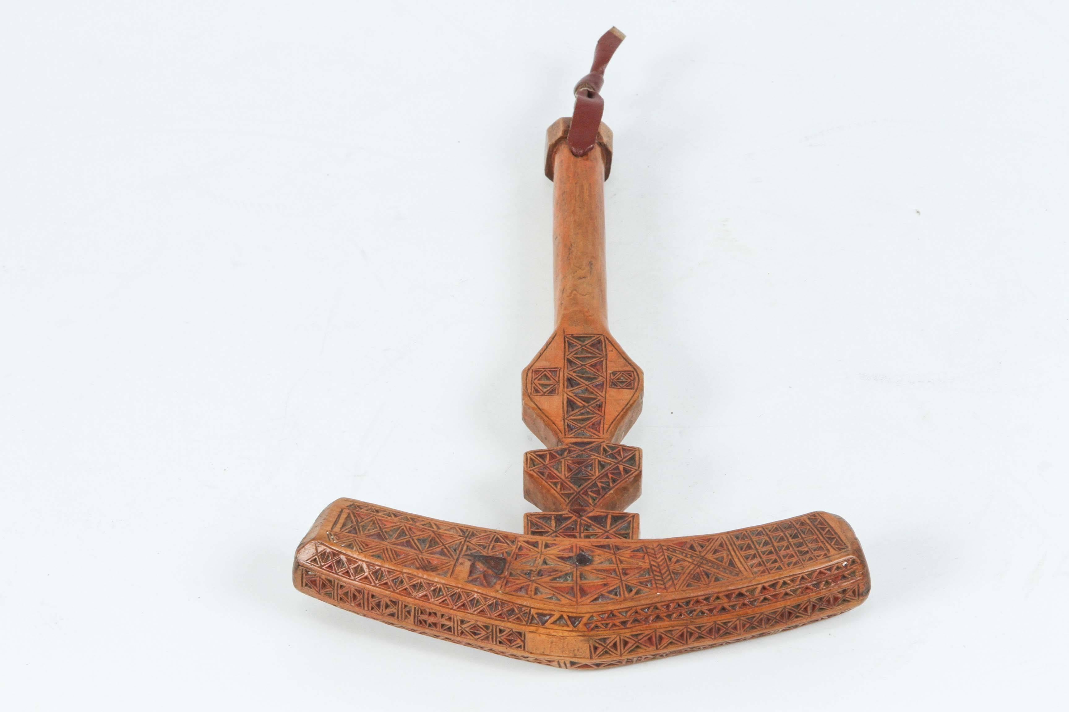 Hand-Carved Moroccan Tribal Berber Wooden Sugar Hammer For Sale