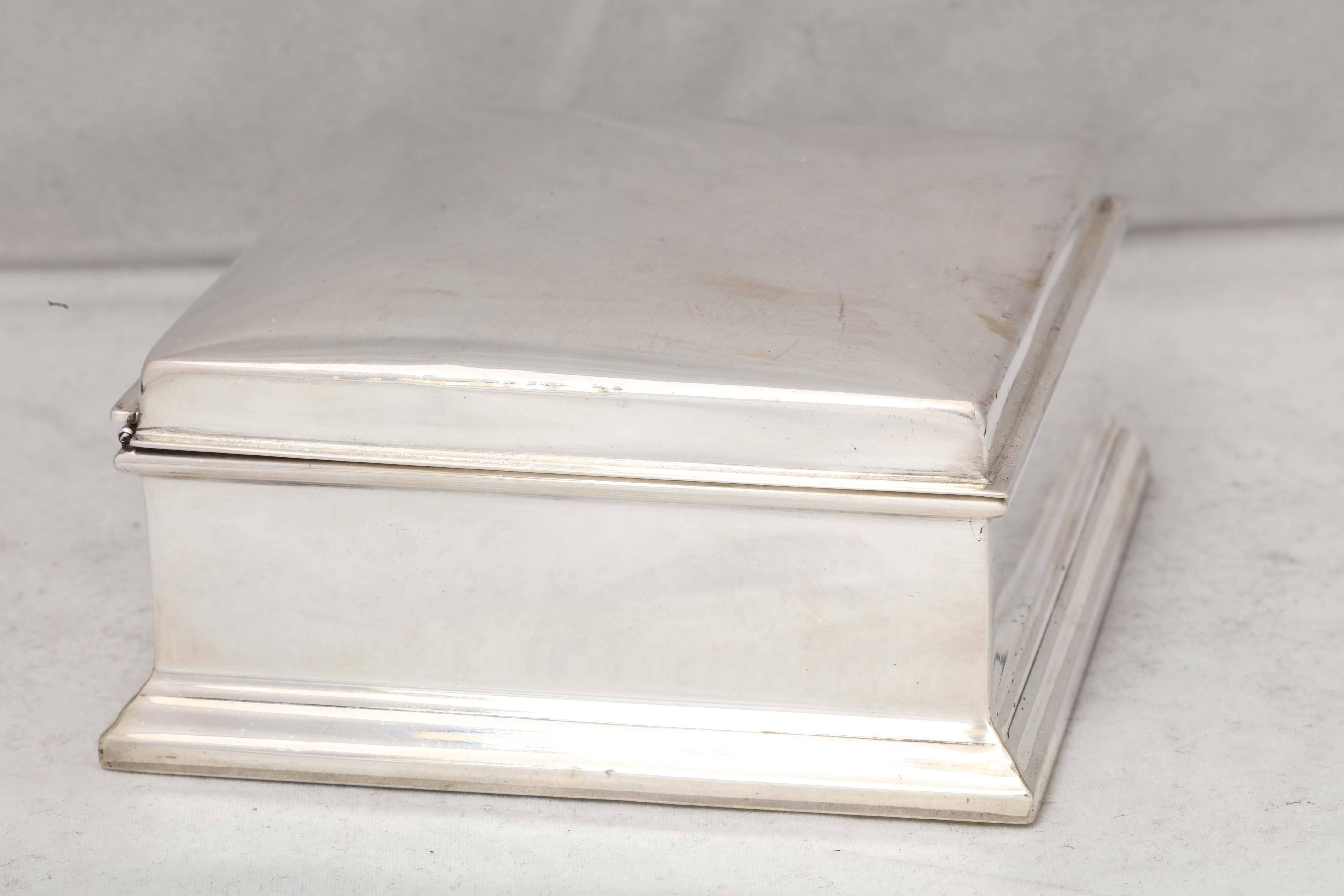 American Art Deco Sterling Silver Table Box
