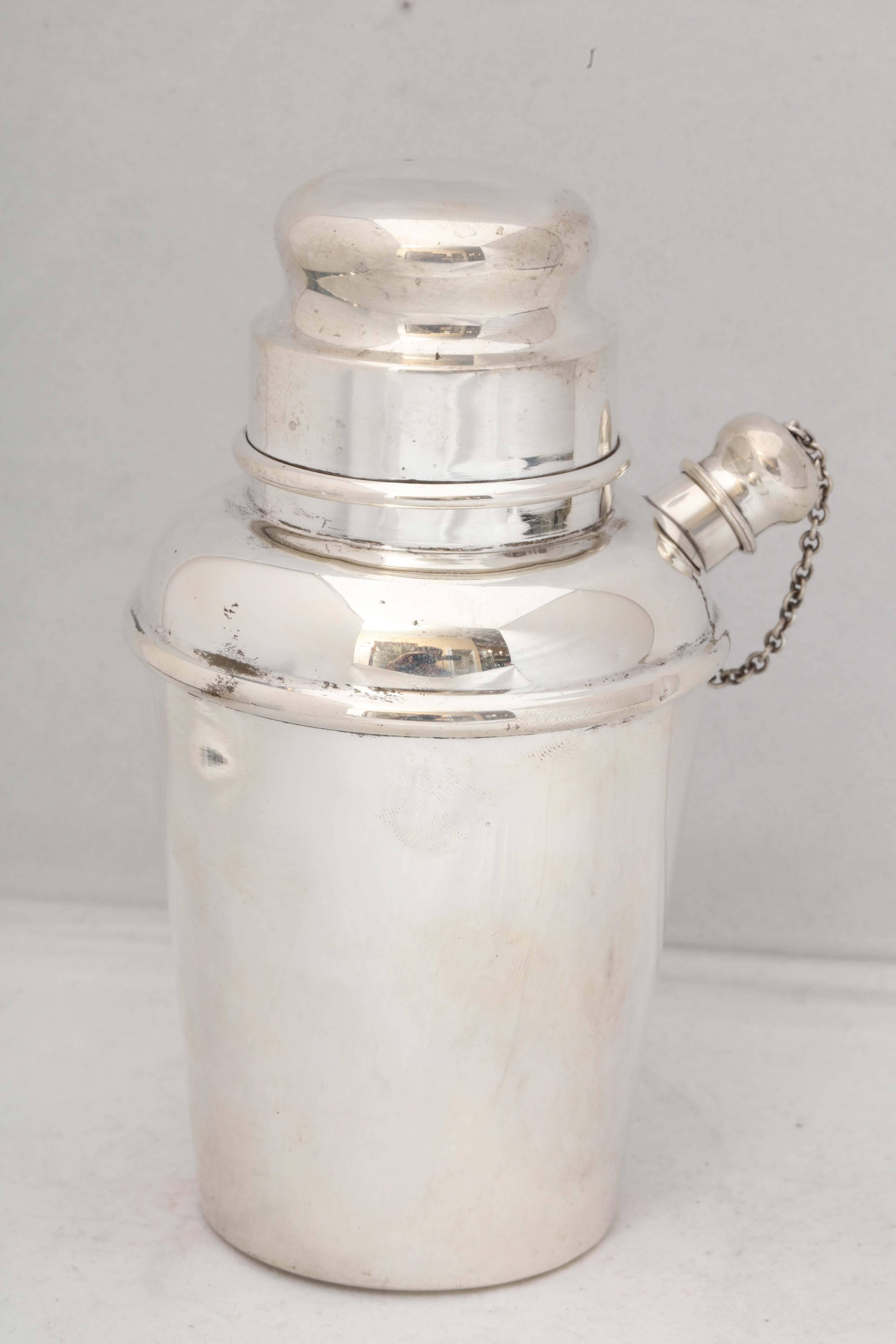 Mid-20th Century Art Deco Style Sterling Silver Cocktail Shaker