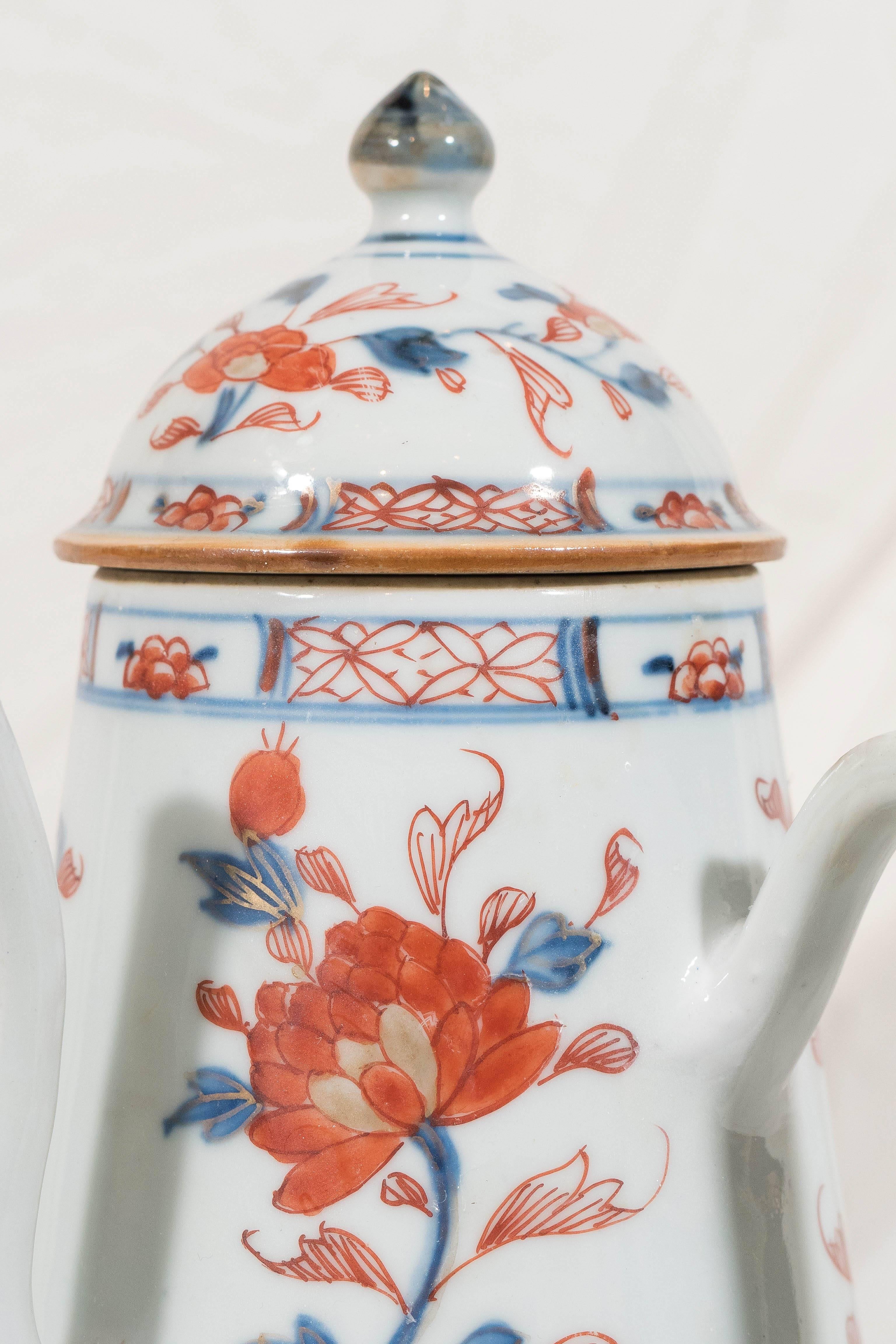 Qing Antique Chinese Porcelain Imari Decorated Coffee Pot