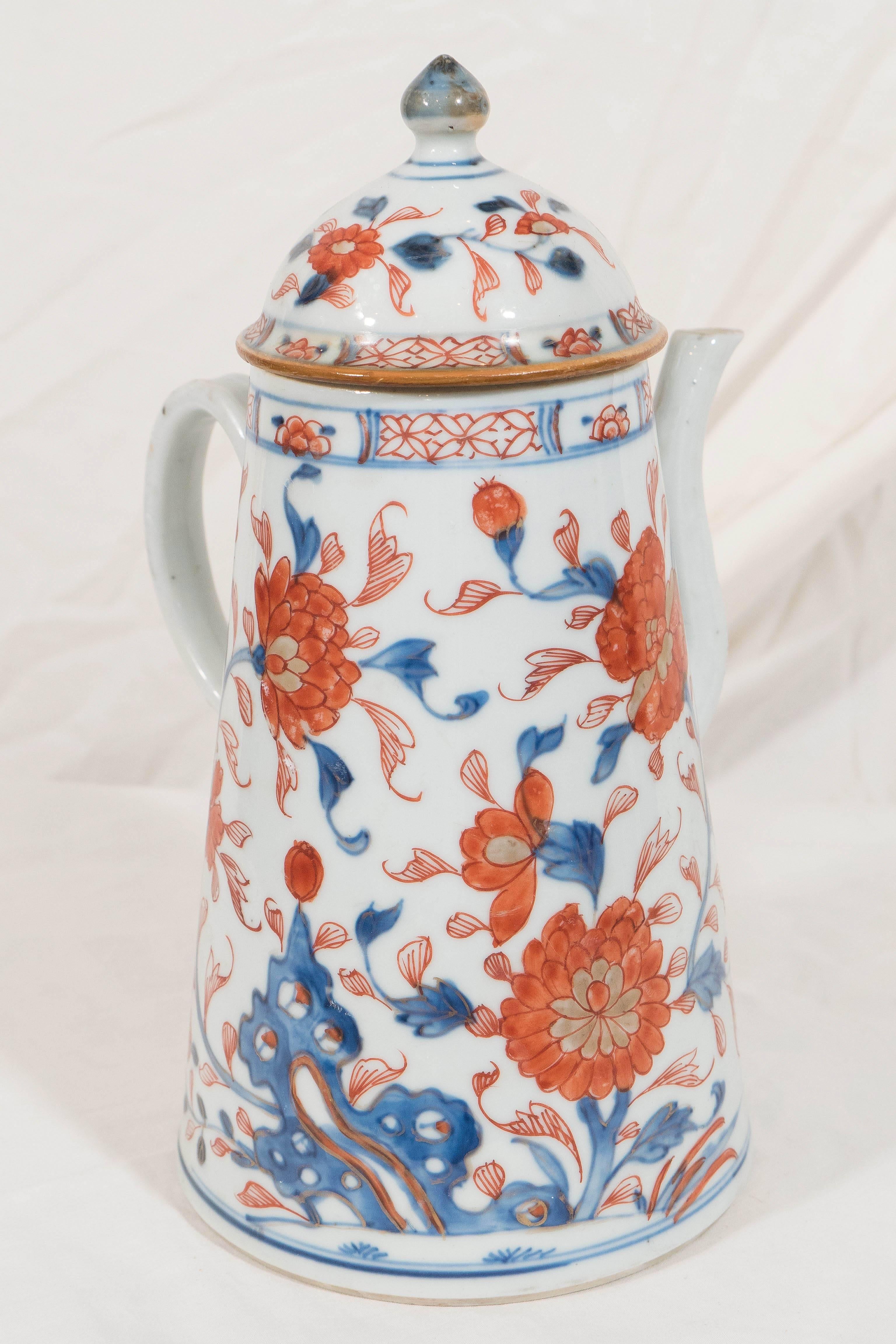18th Century Antique Chinese Porcelain Imari Decorated Coffee Pot