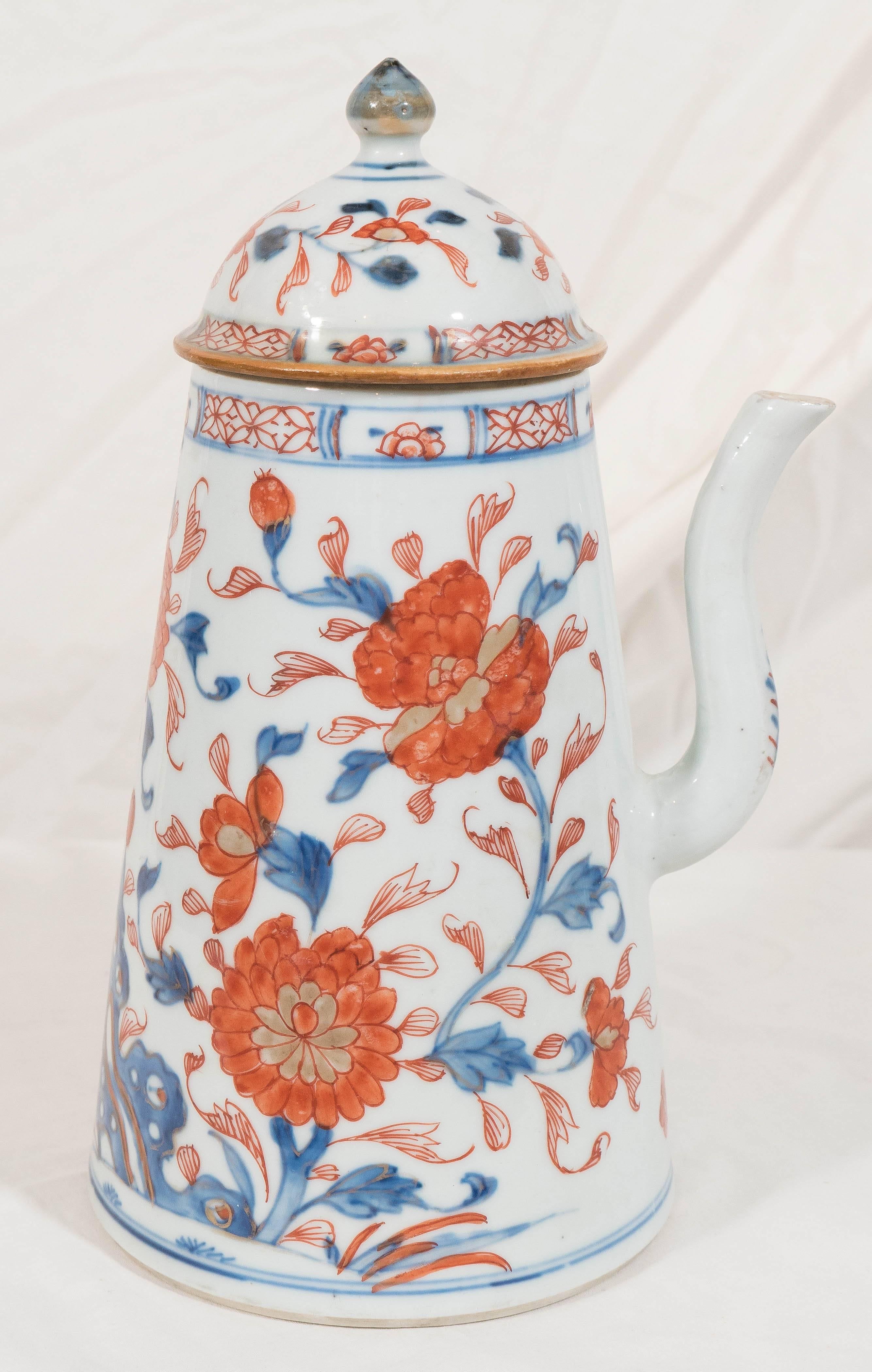 Antique Chinese Porcelain Imari Decorated Coffee Pot 2