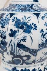 Pair of 18th Century Blue and White Dutch Delft Vases