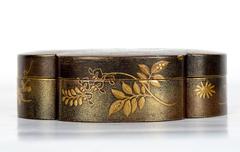 19th Japanese Lacquer Kobako 'Box and Lid'(Lacquer Box with Tray)