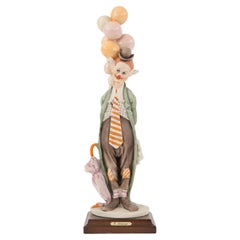 Giuseppe Armani Ceramic Clown Sculpture, Modern Italian Design