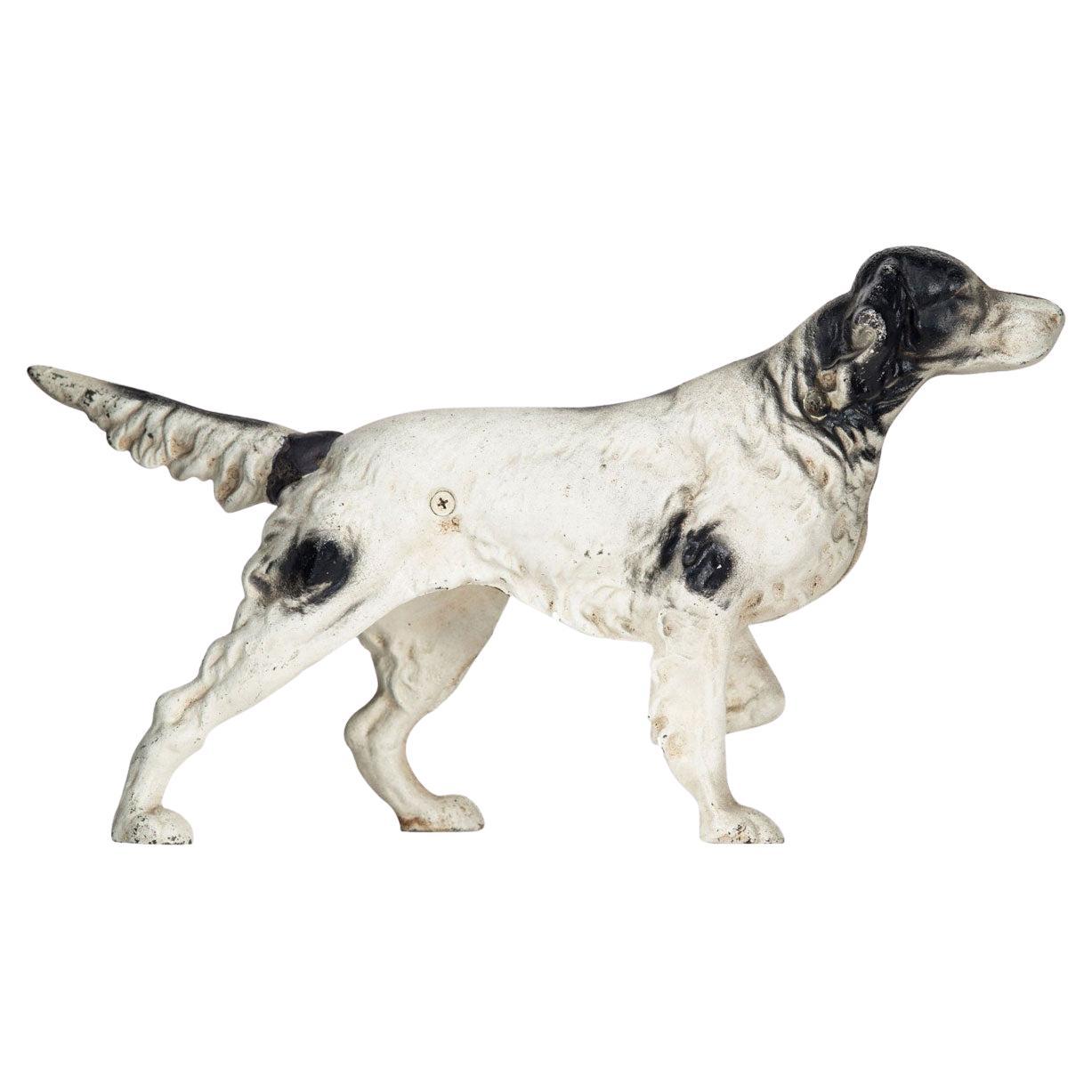 Rustic Cast Iron Dog Doorstop, American Folk Art, Early 20th Century