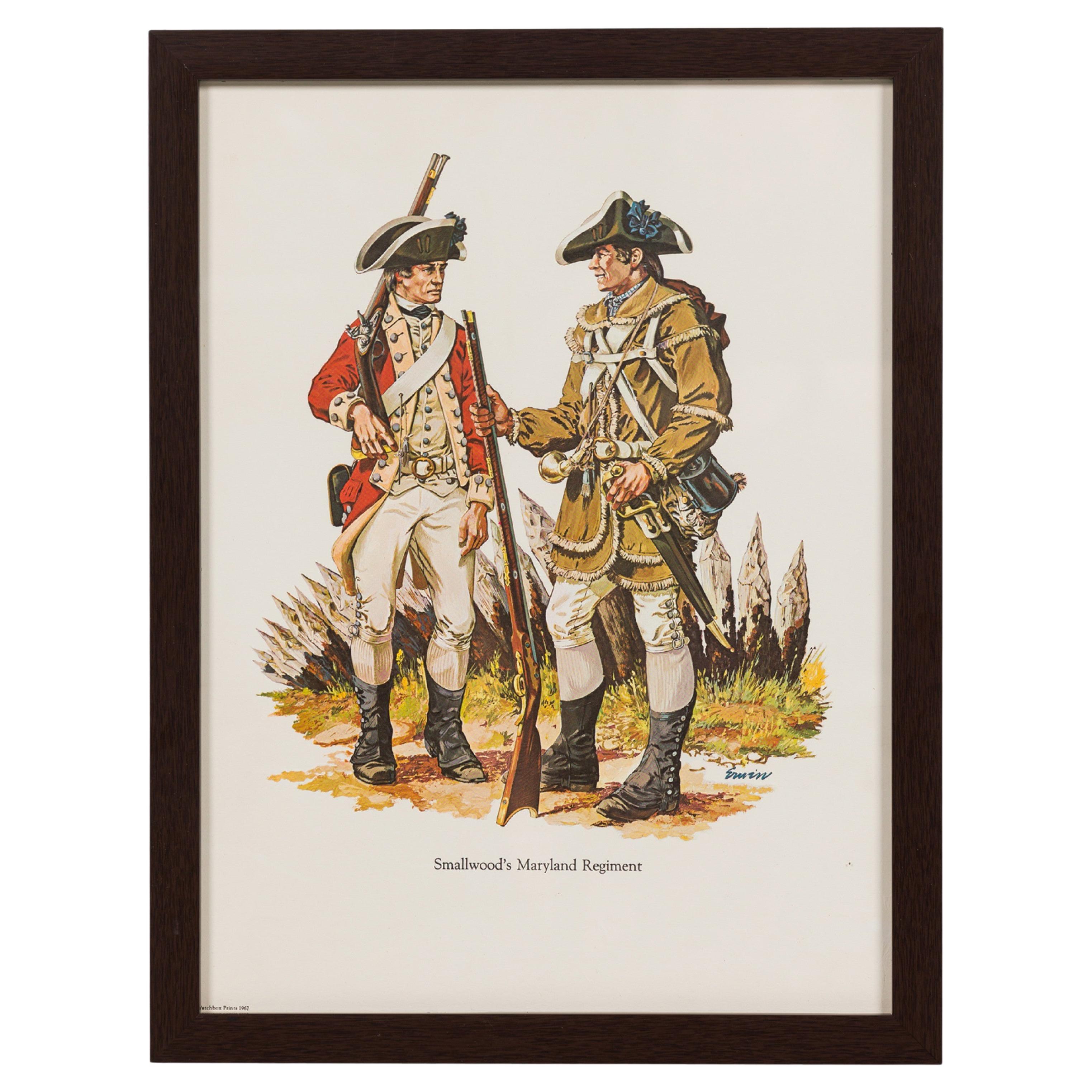 Framed Print of Two 18th Century Soldiers, Federal Style, USA