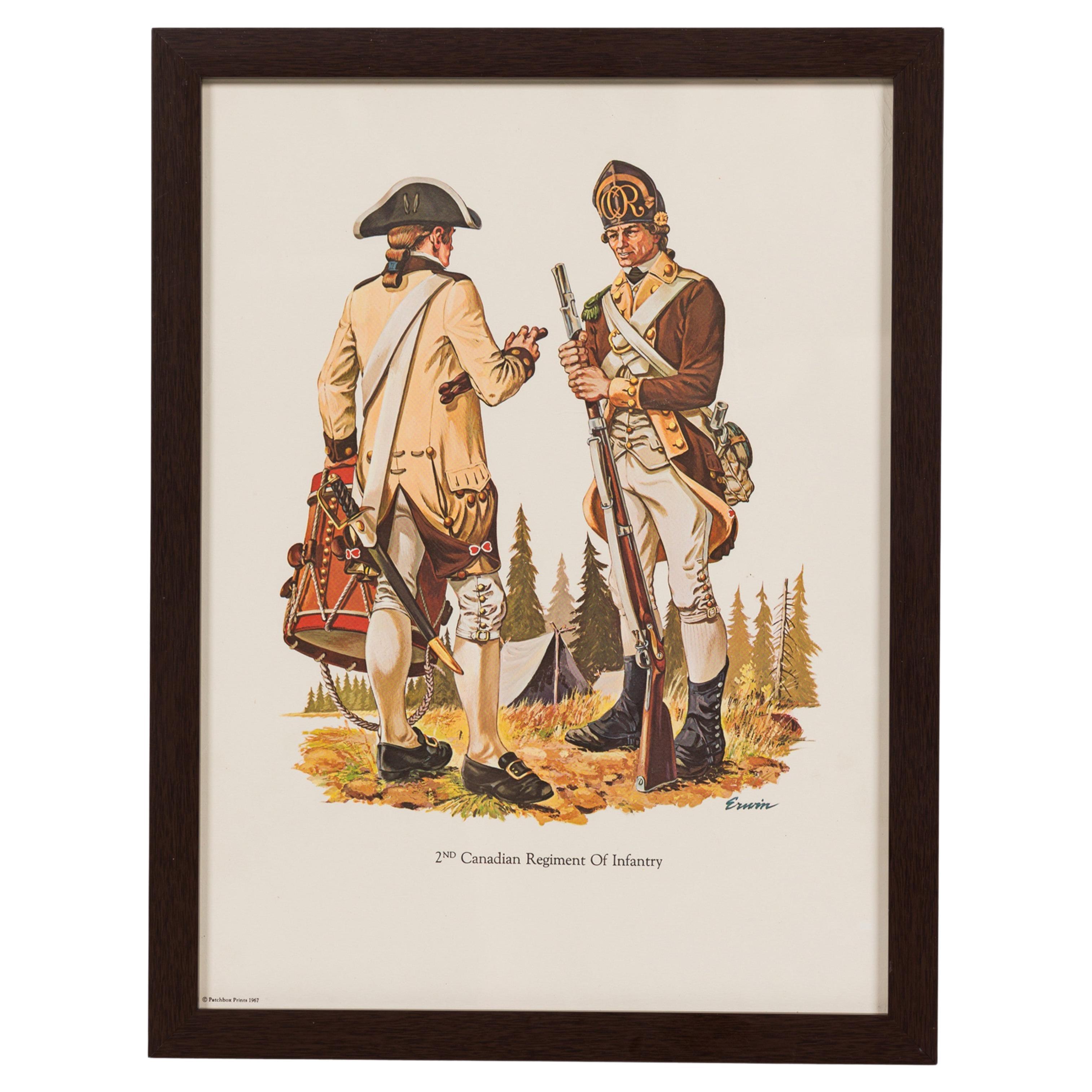 Framed Print of 18th Century Soldiers, Federal Style, American Origin