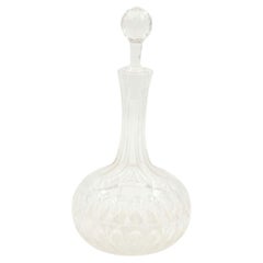 19th Century English Victorian Cut Crystal Decanter with Bulbous Base