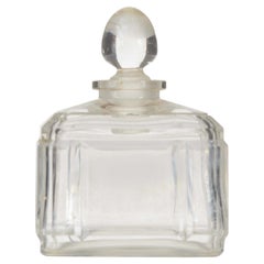 French Art Deco Baccarat Glass Perfume Bottle with Vertical Ridges