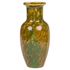 19th Century Vintage Asian Green Ceramic Vase, Anglo-Japanese Design