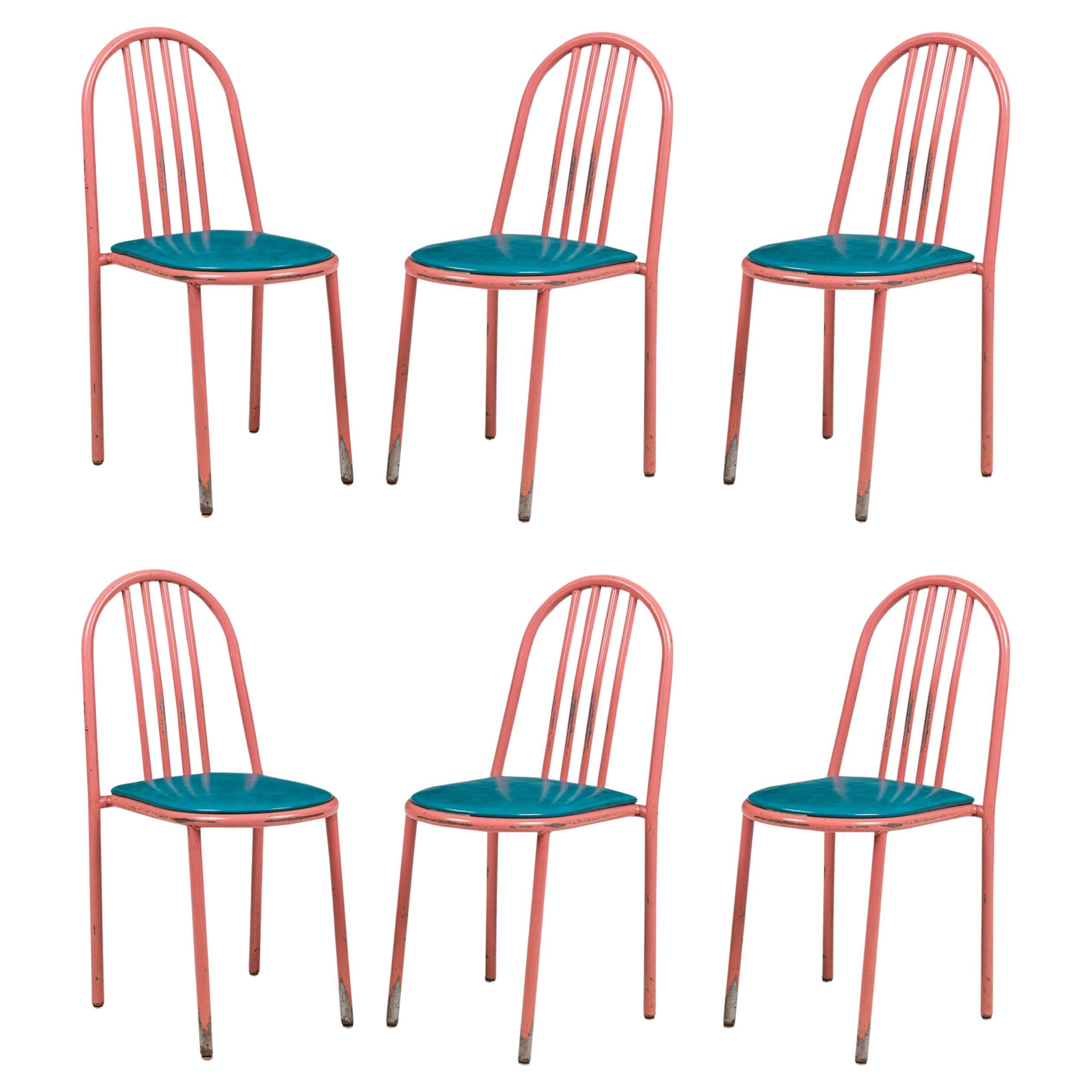 Set of 30 Mid-Century Modern Pink Aluminum Dining Chairs, USA, 1980s