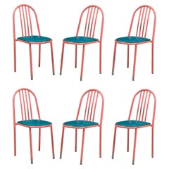 Set of 30 Mid-Century Modern Pink Aluminum Dining Chairs, USA, 1980s