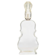 Fiaschetta da profumo francese in stile Art Déco a forma di violino, in vetro, XX secolo