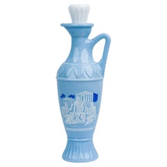 Mid-Century Modern Jim Beam Bourbon Pitcher, Light Blue Glass