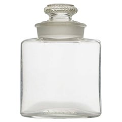 Vintage Cut Glass Vanity Jar, Mid-Century Modern Style, Unknown Origin