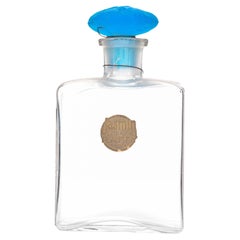 French Art Deco Glass Perfume Bottle by Raffy with Embossed Stopper