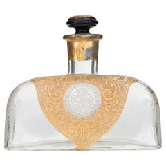 Vintage French Gilt Glass Perfume Bottle, Mid-Century Modern 1950s