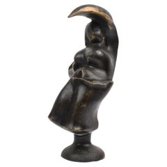 "Luna" Limited Edition Bronze Brutalist Contemporary Figural Sculpture