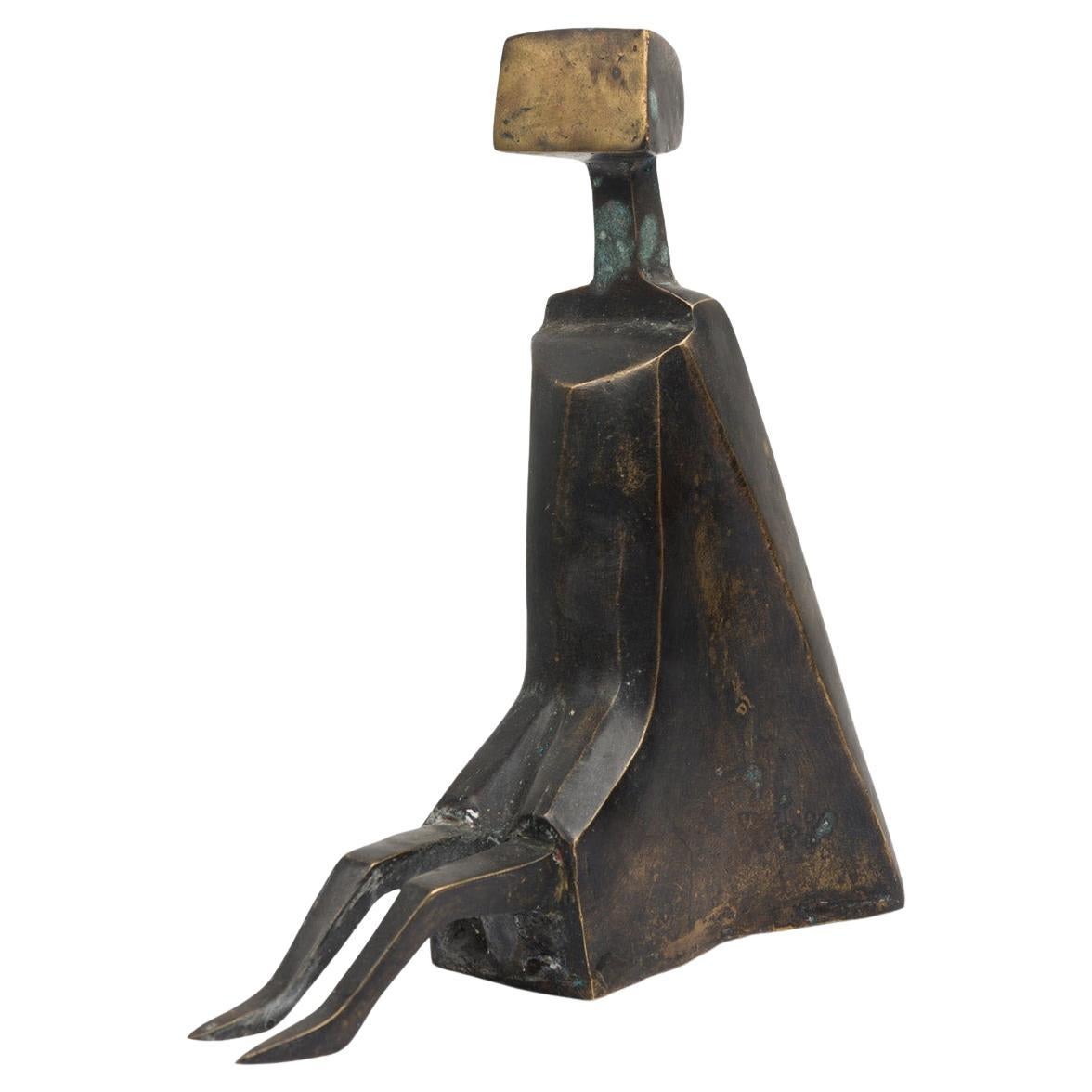 The Seer Bronze Sculpture by Newel Modern, Ebonized Patina, USA