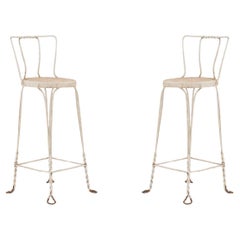 Victorian-Style Painted Wire Bar Stools, 19th Century, Outdoor Seating