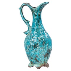 Brocca moderna in ceramica blu, design del XX secolo, Stati Uniti