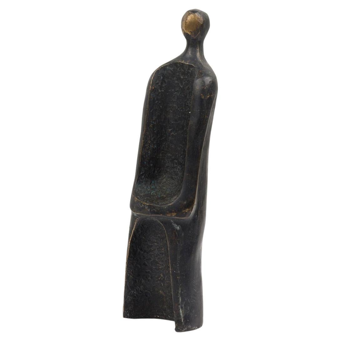 The Pillar Bronze Figural Sculpture by Newel Modern, Ebonized Patina For Sale