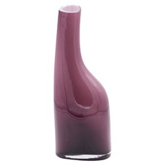 Mid-Century Scandinavian Purple Glass Vase, Abstract Design