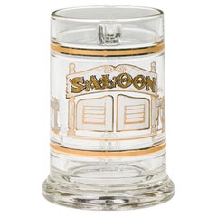 8er-Set Bierkrüge aus Glas im Mid-Century-Stil mit Goldrand von CULVER LTD