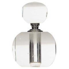 Large Geometric Glass Perfume Bottle, Modern Design, USA, 20th Century