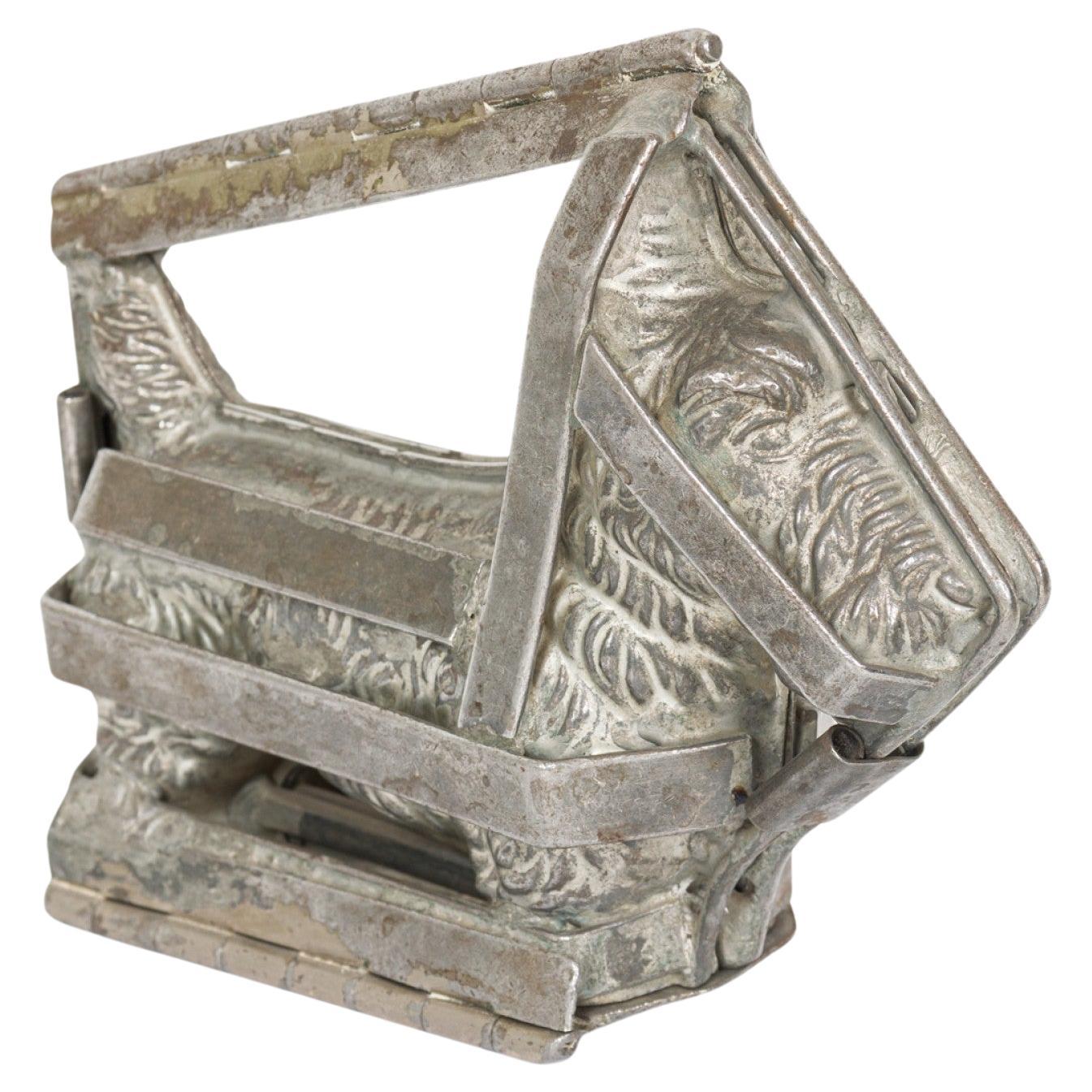 Rustic American Country Metal Dog Chocolate Mold, 20th Century