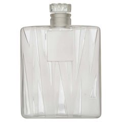 Frasco de perfume vintage de cristal esmerilado, diseño moderno de mediados de siglo, años 50