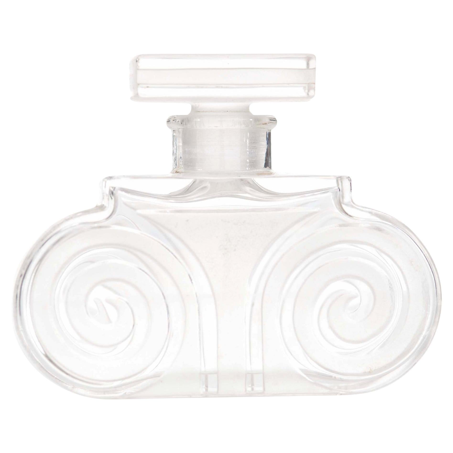 French Art Deco Frosted Glass Perfume Bottle by Lentheric For Sale
